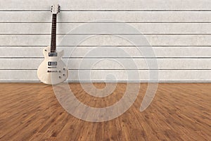 An electric Guitar in an empty room