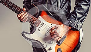 Electric guitar, guitarist, musician rock. Guitar acoustic. Play the guitar. Live music. Music festival.