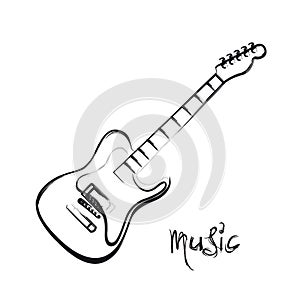 Electric Guitar hand drawn