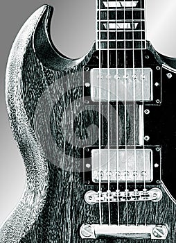 Electric Guitar, High Grain, Monochrome, Mahogany