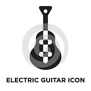 Electric guitar icon vector isolated on white background, logo c