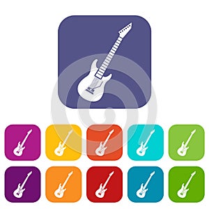 Electric guitar icons set