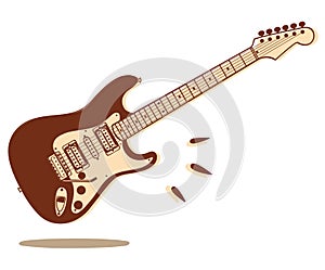 Electric guitar isolated