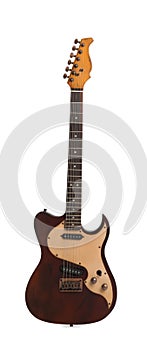 Electric guitar isolated on white. String musical instrument