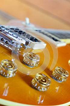 Electric guitar lespaul close up