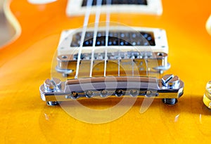 Electric guitar lespaul on close up