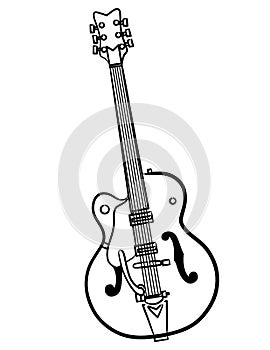 Electric Guitar line art vector illustration