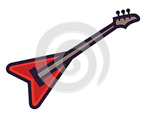 Electric guitar in lineal color style.