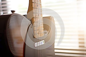 Electric guitar macro abstract