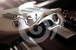 Electric guitar macro abstract