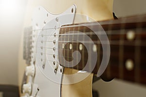 Electric guitar macro abstract