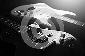 Electric guitar macro abstract black and white  2