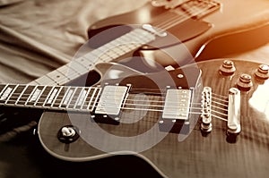 Electric guitar macro abstract