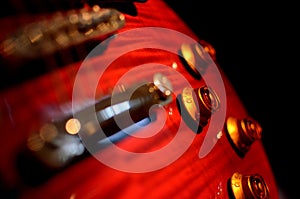 Electric guitar macro abstract , zoom to volum