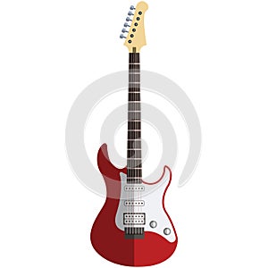 Electric guitar, music icon, flat vector isolated illustration. String musical instrument.