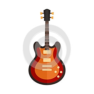 Electric guitar musical instrument flat vector illustration