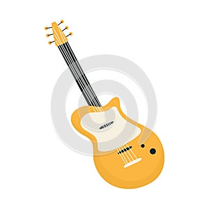 Electric guitar musical instrument strings isolated icon design
