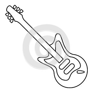 Electric guitar musical instrument thin line