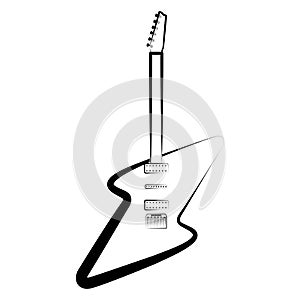 Electric guitar outline. Musical instrument