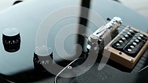 Electric guitar potentiometer volume knob closeup