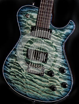 Electric Guitar in quilted or curly maples top that looks like waves