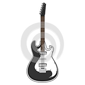 Electric guitar sketch. Musical instrument