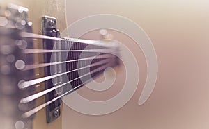 Electric guitar sunburst closeup, macro abstract photo