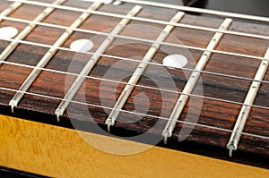 Electric Guitar Strings Close-up