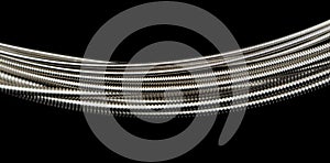 Electric Guitar Strings Close-Up on Black Background
