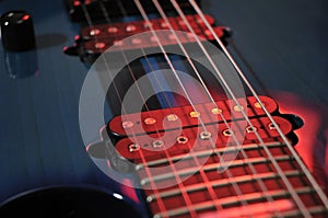 Electric Guitar Strings Closeup