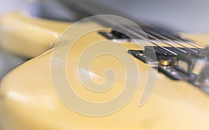 Electric guitar sunburst closeup, macro abstract photo