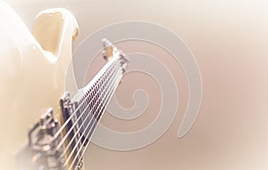 Electric guitar sunburst closeup, macro abstract photo