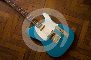 Electric Guitar telecaster Affinity Lake Placid Blue on sunset