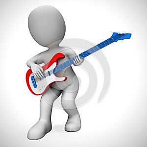 Electric guitar used by a lead guitarist in rock and roll or instrumental music - 3d illustration