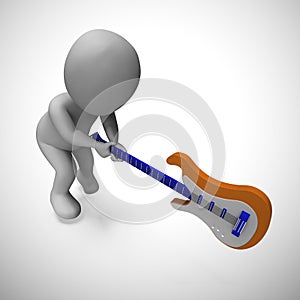 Electric guitar used by a lead guitarist in rock and roll or instrumental music - 3d illustration