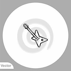 Electric guitar vector icon sign symbol