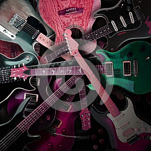 Electric guitars background