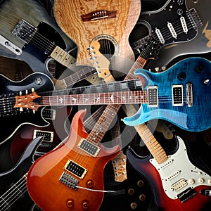 Electric guitars background