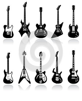 Electric guitars illustrations