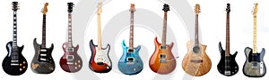 Electric guitars isolated