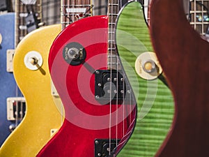 Electric Guitars Music instrument colourful collection
