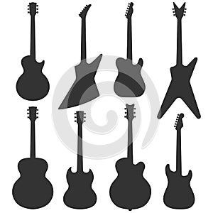 Electric guitars silhouette