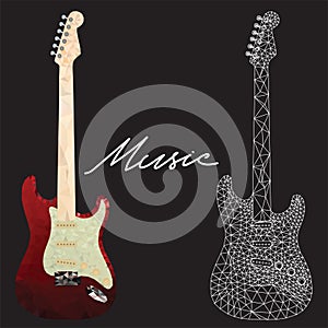 Electric guitars vector icons set. Use as icons, elements for lo