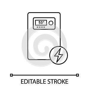 Electric heating boiler linear icon