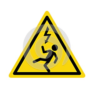 Electric high voltage danger haard icon. Electric danger warning symbol shock alert.