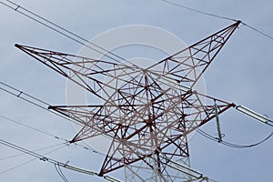 Electric High-voltage power transmission towers