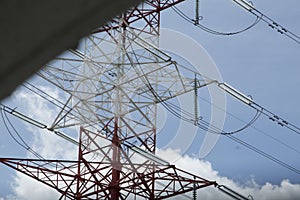 Electric High-voltage power transmission towers