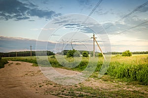 Electric high voltage tower/ Electric high voltage tower against clear blue sky