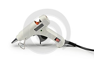 Electric hot glue gun isolated on white background
