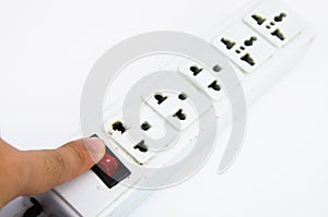 Electric hub save energy concept with white background isolated